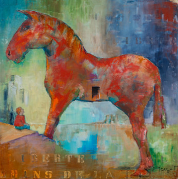 Named contemporary work « Le cheval de Troie 1. », Made by THIERRY MERGET