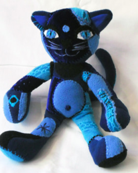 Named contemporary work « le chat bleu », Made by CDEM-EDEN