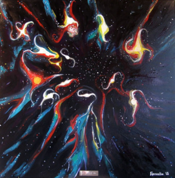 Named contemporary work « Galaxies lointaines », Made by GéRALD GOSSELIN