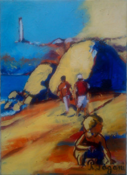 Named contemporary work « La plage au Miramar », Made by PHILOU