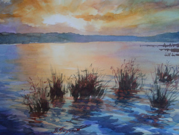 Named contemporary work « Lake », Made by DS ART