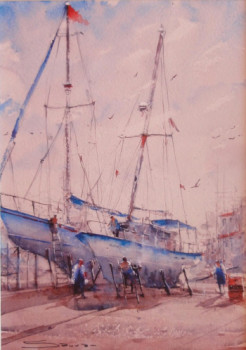 Named contemporary work « Ship 4 », Made by DS ART