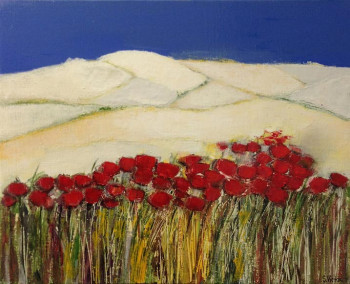 Named contemporary work « Coquelicots 2 », Made by VICTOR SASPORTAS