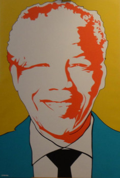 Named contemporary work « NELSON MANDELA  », Made by UHMANN