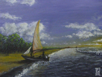 Named contemporary work « Baie des pêcheurs », Made by CONSTANT ORION