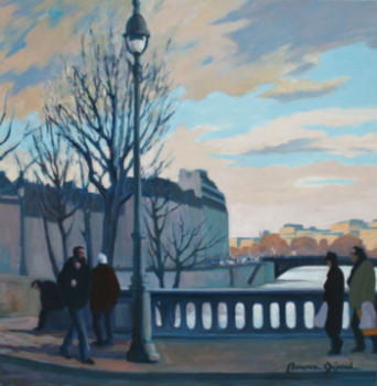 Named contemporary work « Paris, vue du pont », Made by MAXENCE GERARD