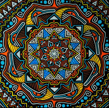 Named contemporary work « Mandala 2 », Made by TOCKART