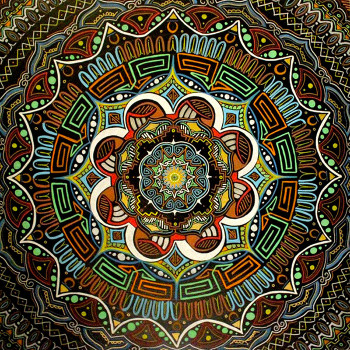 Named contemporary work « Mandala 5 », Made by TOCKART