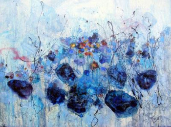 Named contemporary work « Eruption bleue », Made by ALBUR