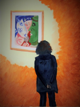 Contemporary work named « Chantal regardant un tableau de M. Chagall », Created by STINCKWICH