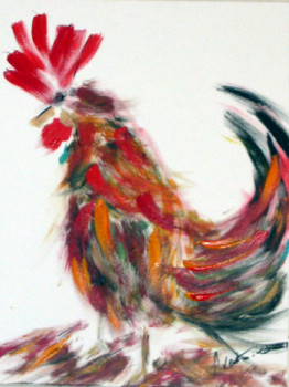 Named contemporary work « LE COQ DU VILLAGE », Made by CARLO AVENTURIERO