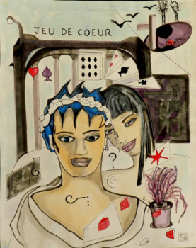 Named contemporary work « Jeu de coeur », Made by CLAIRE ROBERT