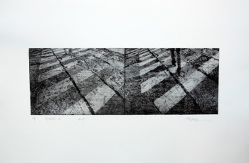 Named contemporary work « Asphalte 10 », Made by MARIE LAURE GUEGUEN