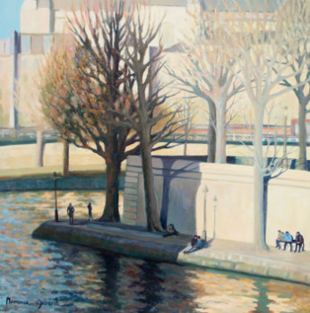 Named contemporary work « Paris, au bord de la Seine », Made by MAXENCE GERARD