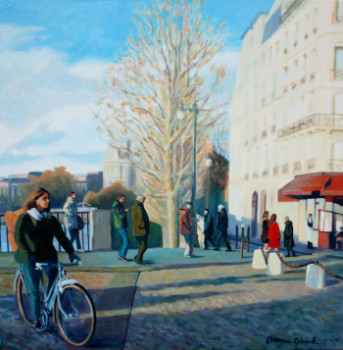 Named contemporary work « Paris, le café rouge », Made by MAXENCE GERARD