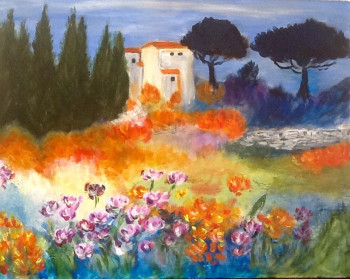 Named contemporary work « Paysage de Provence », Made by PATRICIA DELEY