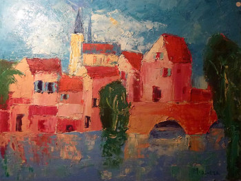 Contemporary work named « L'Eure à Chartres », Created by ROBERT MESSARRA