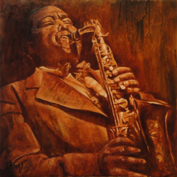 Named contemporary work « Charlie Parker II », Made by KATIA FONDECAVE