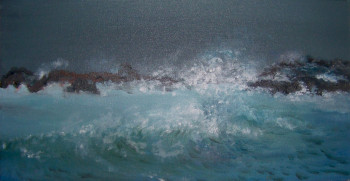 Named contemporary work « tempête sur Bréhat », Made by MICHèLE PARFAIT