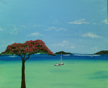 Named contemporary work « belle île Maurice », Made by NOUVELART