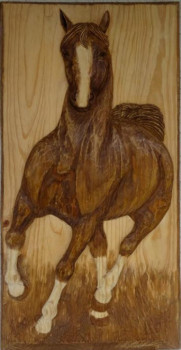 Named contemporary work « Cheval au galop », Made by SIMON BERNARDINI