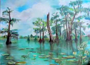 Named contemporary work « Lake Martin- Louisiane », Made by DANIèLE DAYER