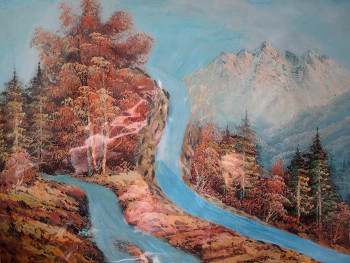 Named contemporary work « Oyan Falls », Made by OLAVIC