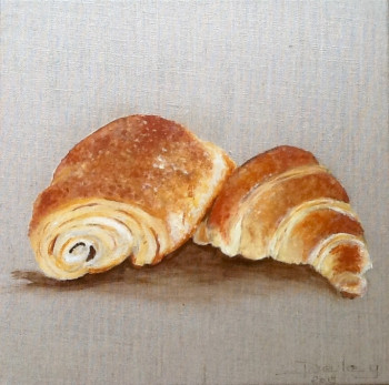 Named contemporary work « Série petit dejeuner - croissant et pain chocolat », Made by PATRICIA DELEY