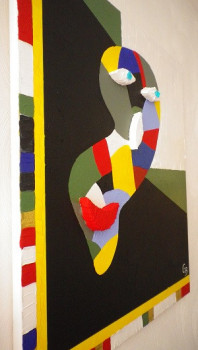 Named contemporary work « le sourire », Made by GILLES BOXLER