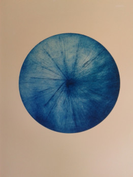 Named contemporary work « Iris bleu 1 », Made by ISABELLE SIEGWALD