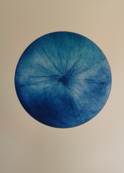 Named contemporary work « Iris bleu 2 », Made by ISABELLE SIEGWALD