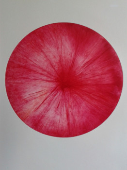 Named contemporary work « Iris rouge », Made by ISABELLE SIEGWALD