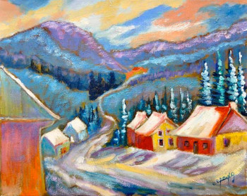 Named contemporary work « En allant sur Charlevoix », Made by GHISLAINE CAPRIN