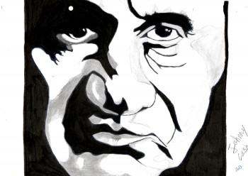 Named contemporary work « Johnny Cash », Made by ANILEMARTWORK