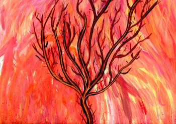 Named contemporary work « Arbre en feu », Made by ANILEMARTWORK