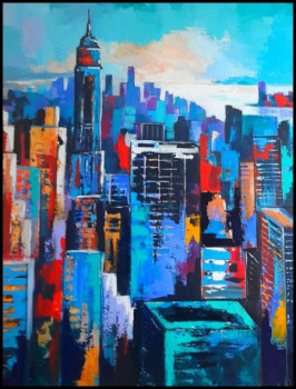 Named contemporary work « new york », Made by LAURENCE CLEREMBAUX