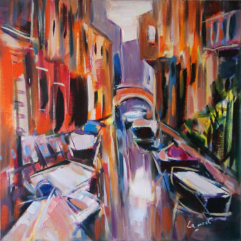 Named contemporary work « Soleil sur un canal à Venise », Made by ALAIN LE NOST