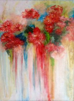 Named contemporary work « Bouquet de fleurs », Made by PATRICIA DELEY