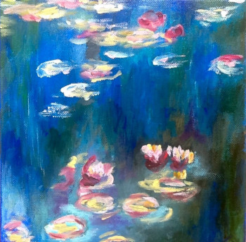 Named contemporary work « Nénuphars d après les Nymphéas de C Monet 2 », Made by PATRICIA DELEY
