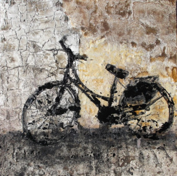 Named contemporary work « La mia bici...il tuo muro », Made by LEALYDILIA