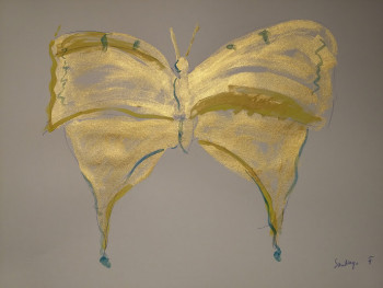 Named contemporary work « Papillon1 », Made by SANTIAGO DE LA FUENTE