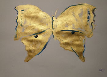 Named contemporary work « Papillon2 », Made by SANTIAGO DE LA FUENTE