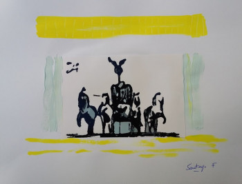 Named contemporary work « Quadriga 4 », Made by SANTIAGO DE LA FUENTE