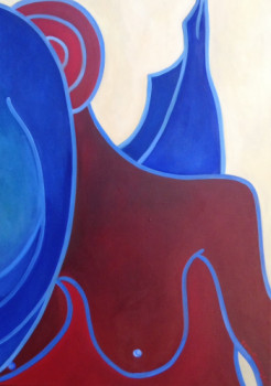 Named contemporary work « l'oiseau bleu », Made by FRANçOISE COEURET