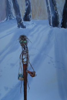 Named contemporary work « totem sous la neige », Made by VéBERT