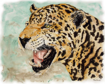 Contemporary work named « Le jaguar a soif », Created by PASCAL LENOBLE