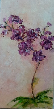 Named contemporary work « Orchidée mauve et rose », Made by PATRICIA DELEY