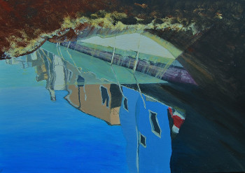 Named contemporary work « Reflets sous un canal à Burano en Italie 1 », Made by VéBERT