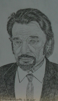 Named contemporary work « Johnny Hallyday N° 1 », Made by ANGELINO CAMPIGOTTO