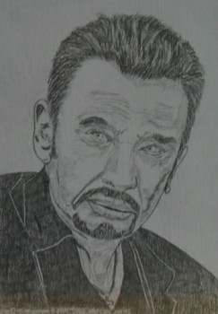 Named contemporary work « Johnny Hallyday N° 3 », Made by ANGELINO CAMPIGOTTO
